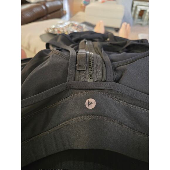 NWT 90 degrees by reflex sports bra black partial back zip Size Large - Picture 8 of 8